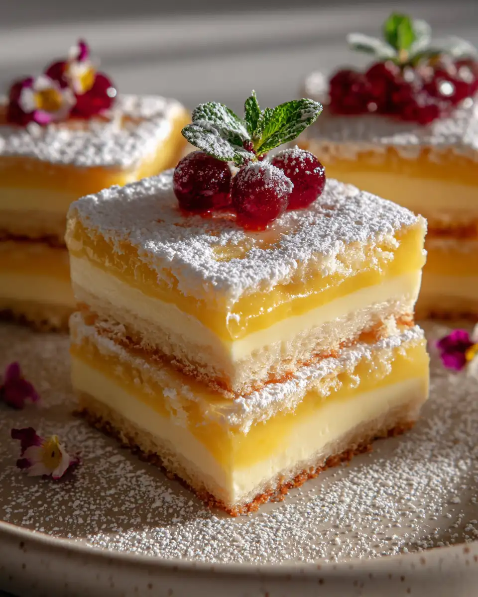 Final dish - Irresistibly Smooth Vanilla Custard Cream Squares for a Decadent Treat