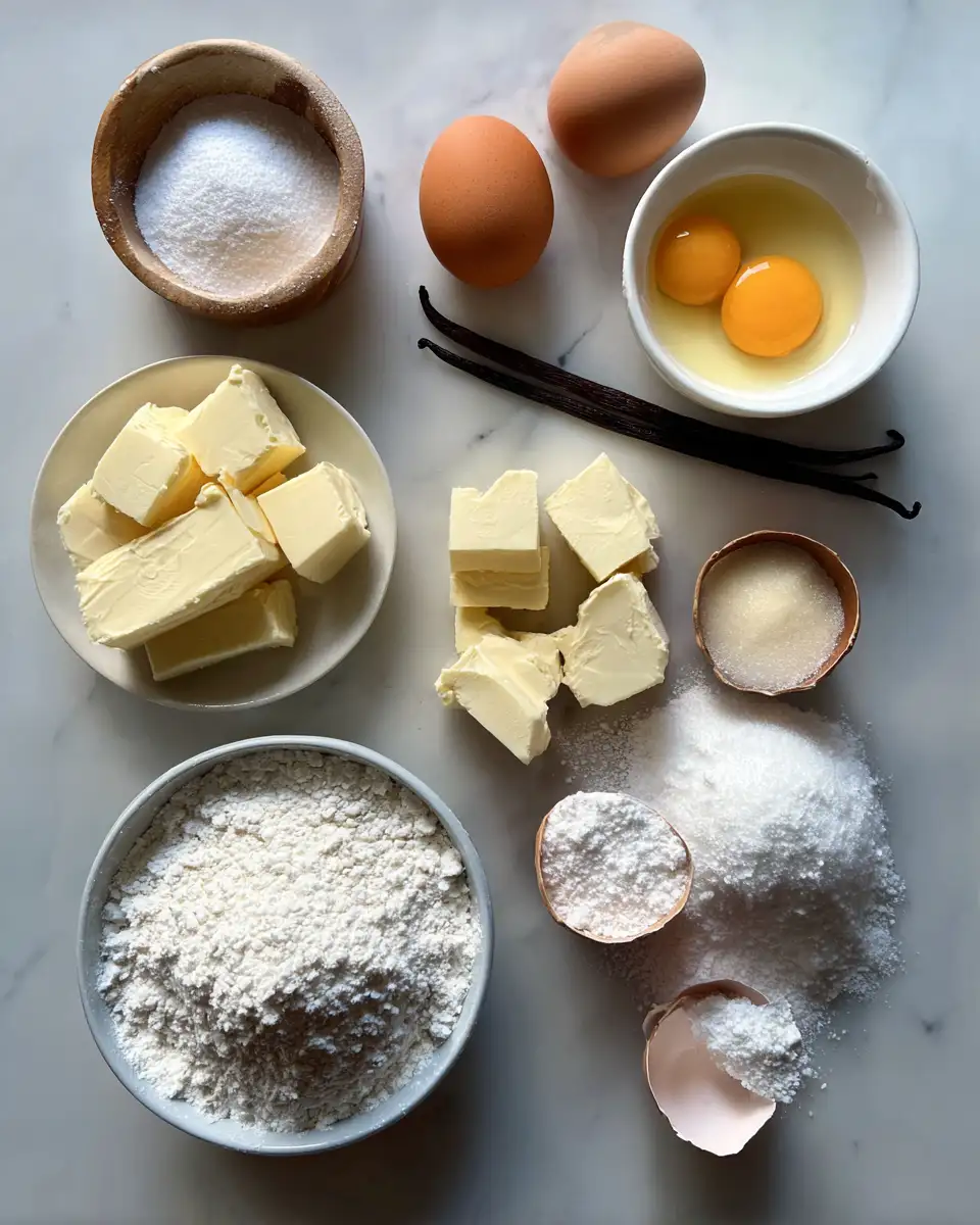 Ingredients for Irresistibly Smooth Vanilla Custard Cream Squares for a Decadent Treat