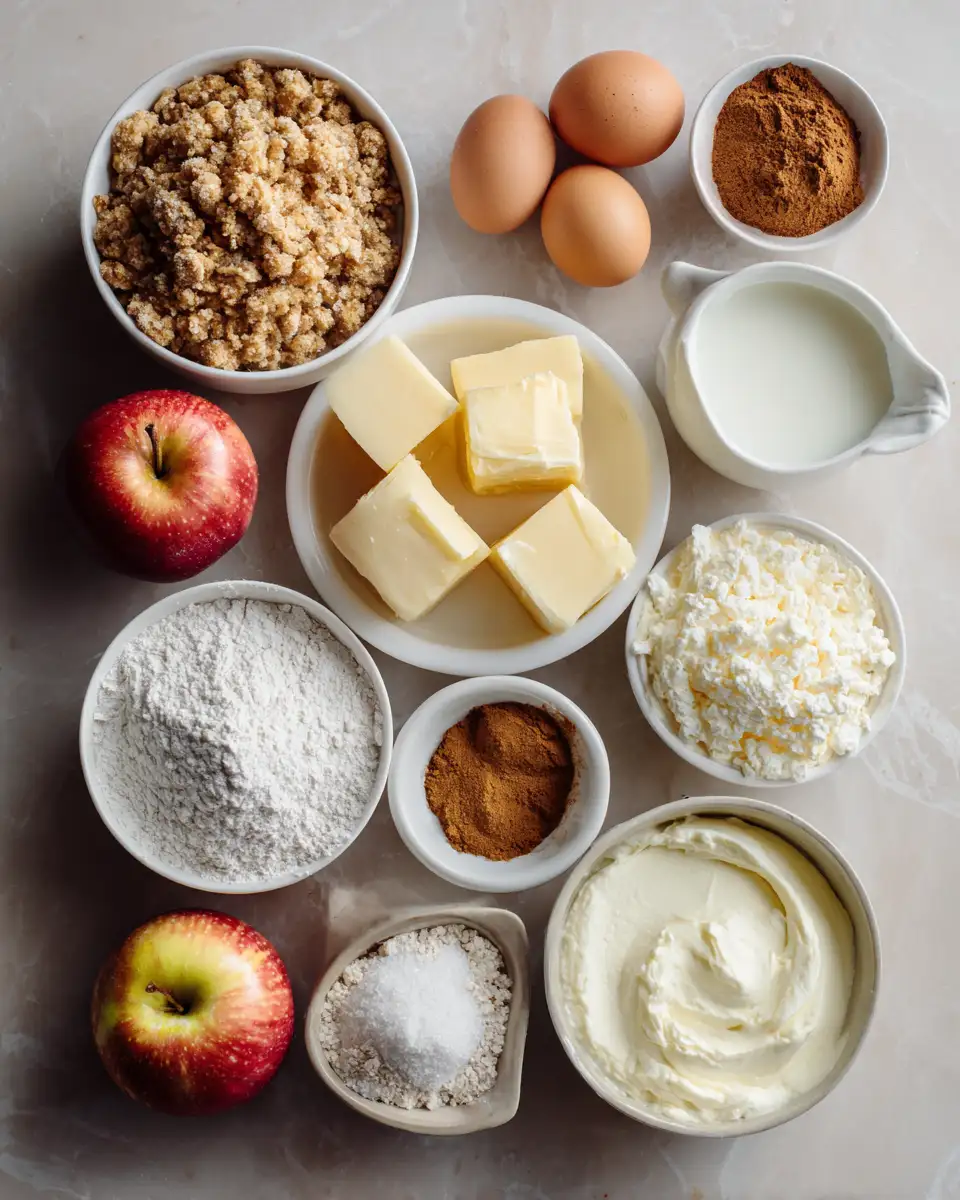 Ingredients for Decadent Apple Crumble Cheesecake Recipe That Will Steal the Show