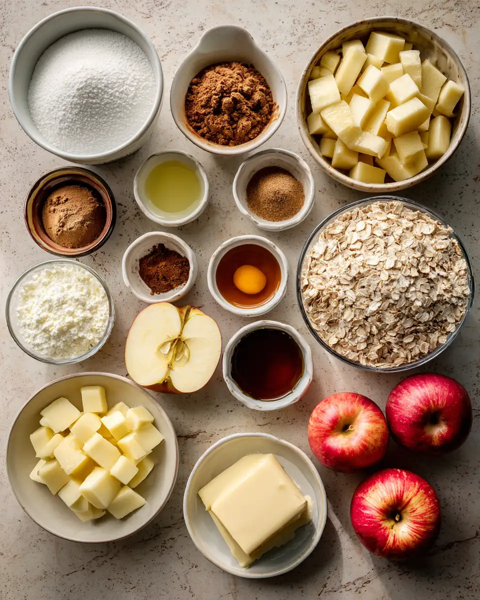 Ingredients for Irresistible Apple Crumble Tart Recipe to Satisfy Your Sweet Tooth