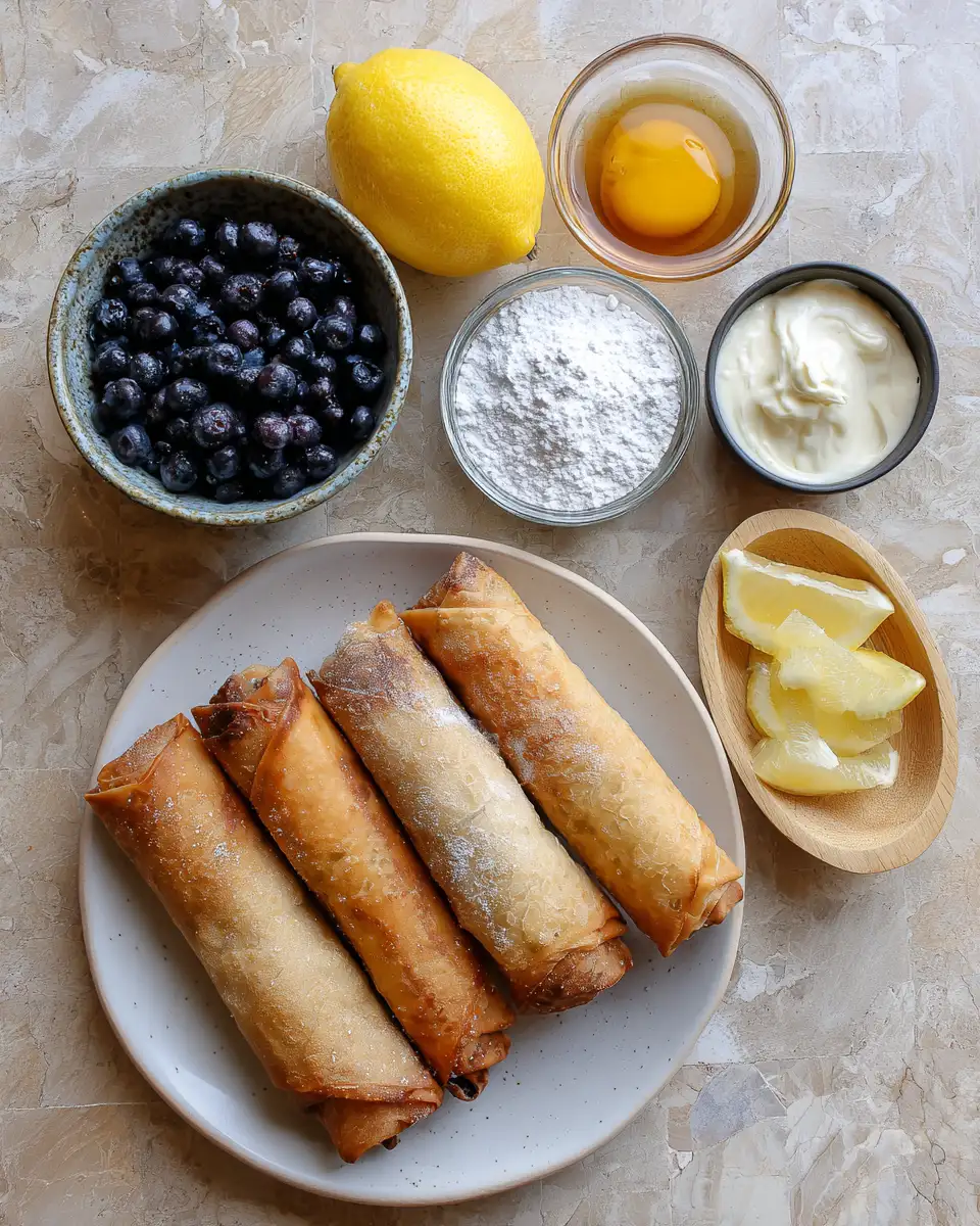 Ingredients for Irresistible Blueberry Cream Cheese Egg Rolls That Will Sweeten Your Day