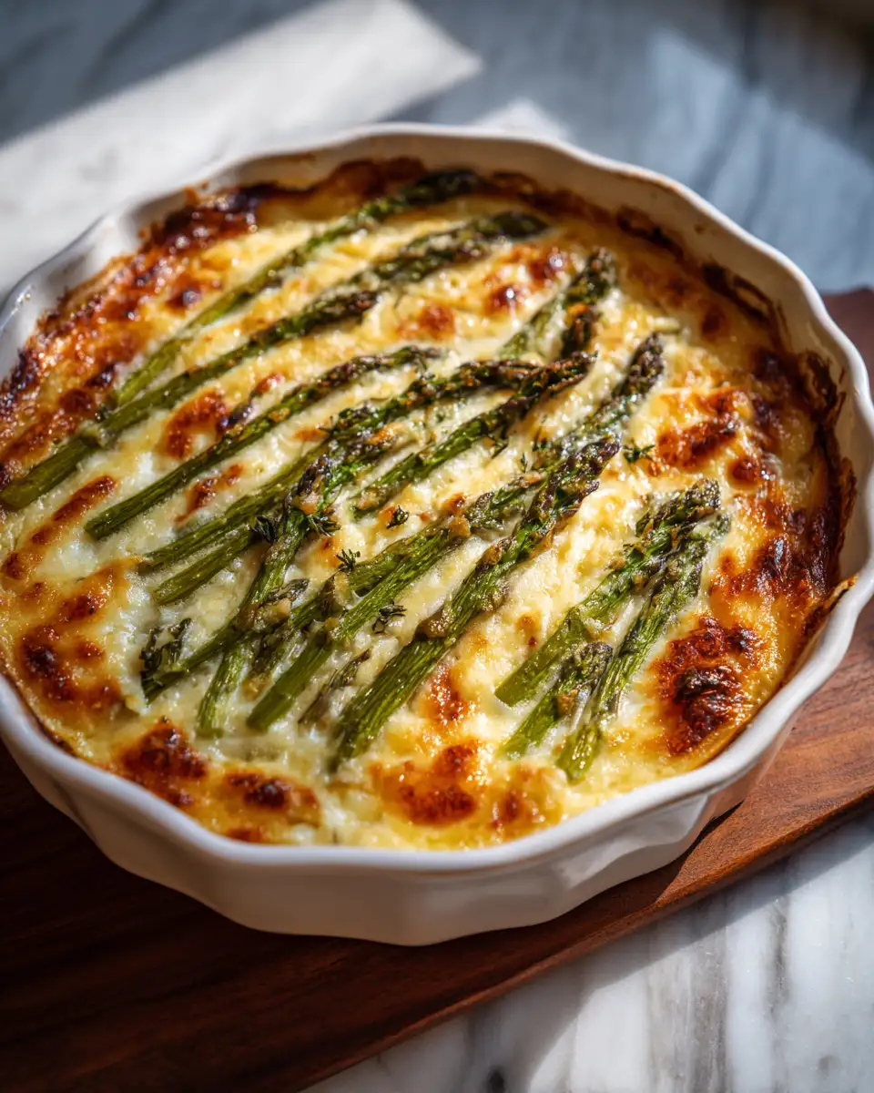 Final dish - Irresistibly Creamy Cheesy Asparagus Gratin Recipe to Savor