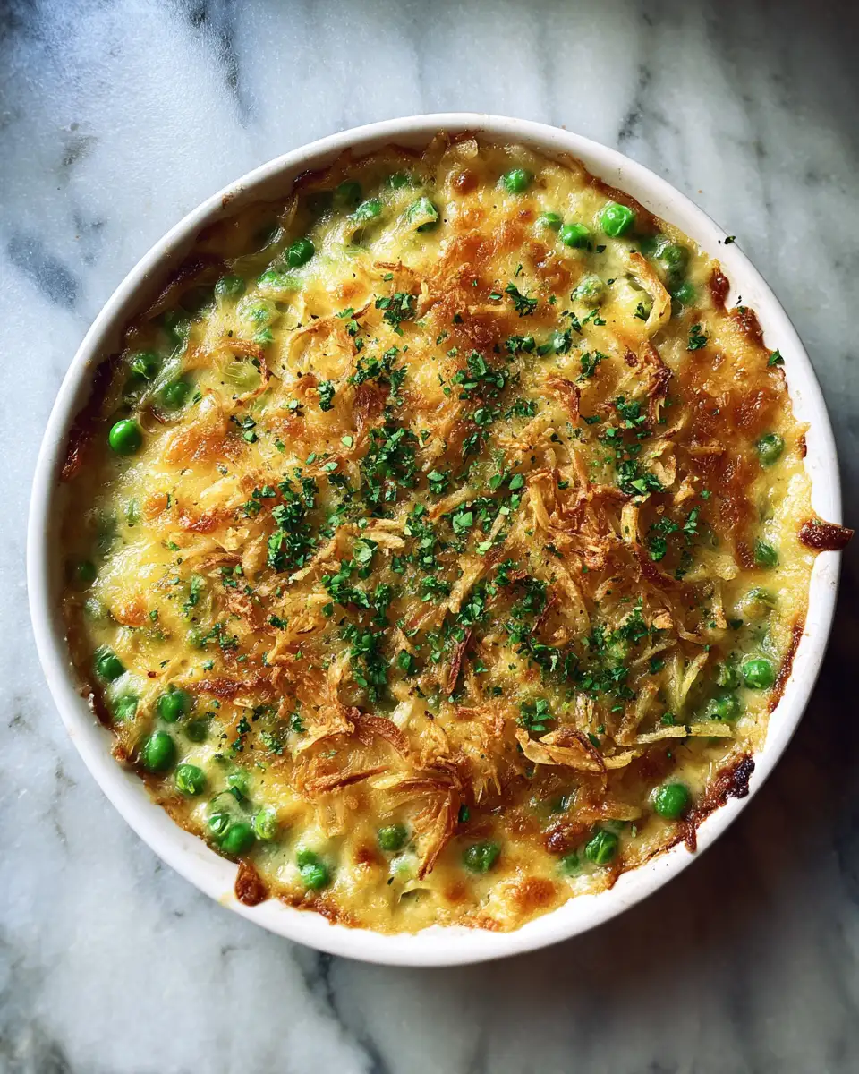 Final dish - The Ultimate Cheesy Green Pea Casserole Recipe Everyone Will Love