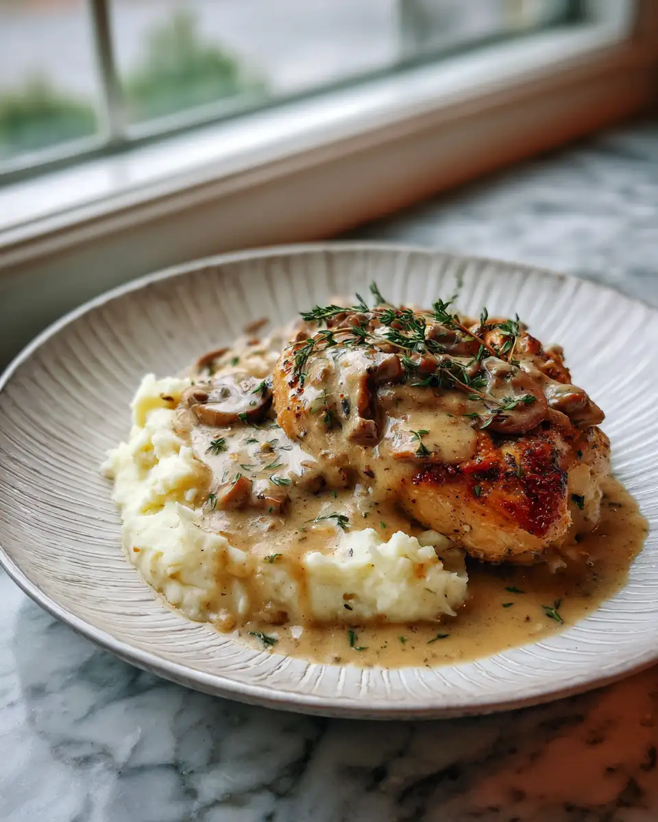 Irresistible Chicken and Garlic Gravy Paired with Cheesy Mashed Potatoes Delight - Featured Image