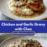 Irresistible Chicken and Garlic Gravy Paired with Cheesy Mashed Potatoes Delight