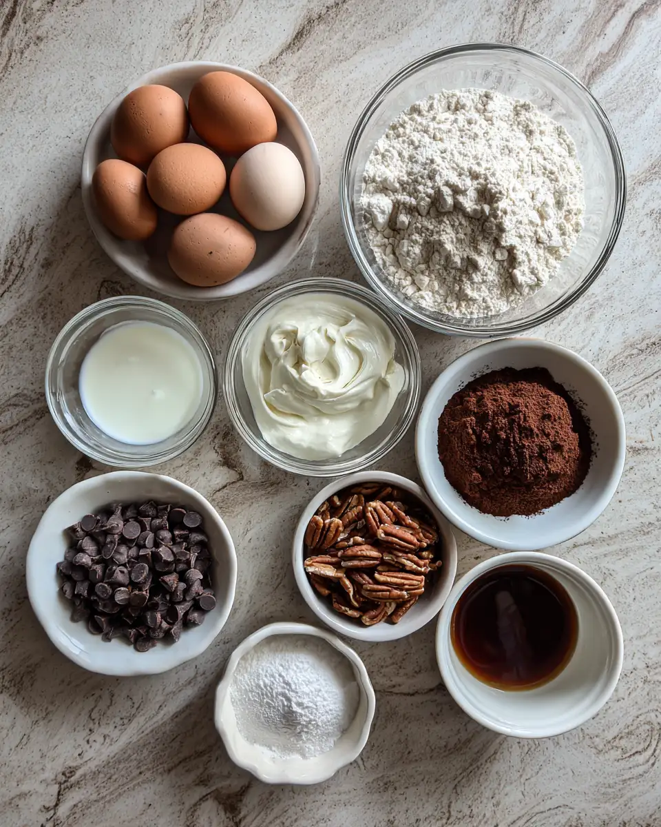 Ingredients for Decadent Chocolate Bourbon Pecan Swiss Roll Recipe You Need to Try