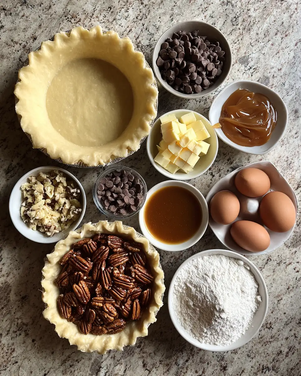 Ingredients for Decadent Chocolate Turtle Pecan Pie Recipe You Have to Try