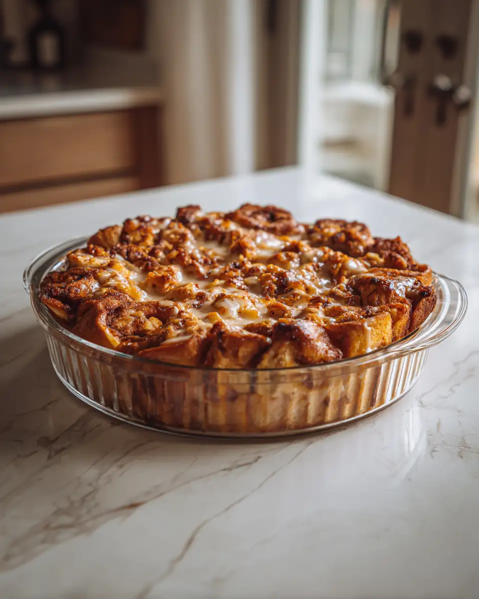 Final dish - Irresistible Cinnamon Roll Bread Pudding Recipe That Will Sweeten Your Day