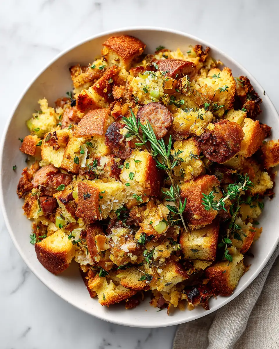 Irresistible Cornbread Sausage Stuffing Recipe That Will Steal the Show - Featured Image