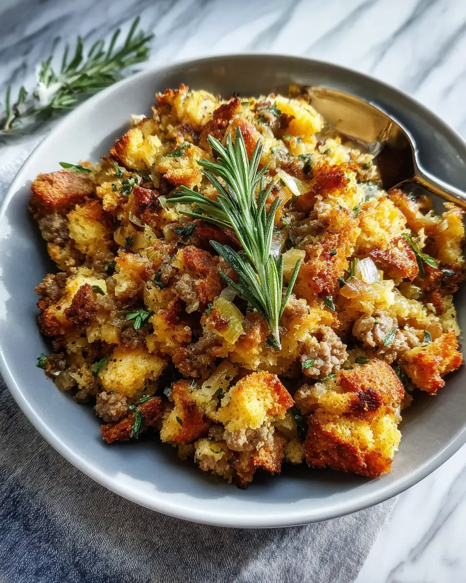 Final dish - Irresistible Cornbread Sausage Stuffing Recipe That Will Steal the Show