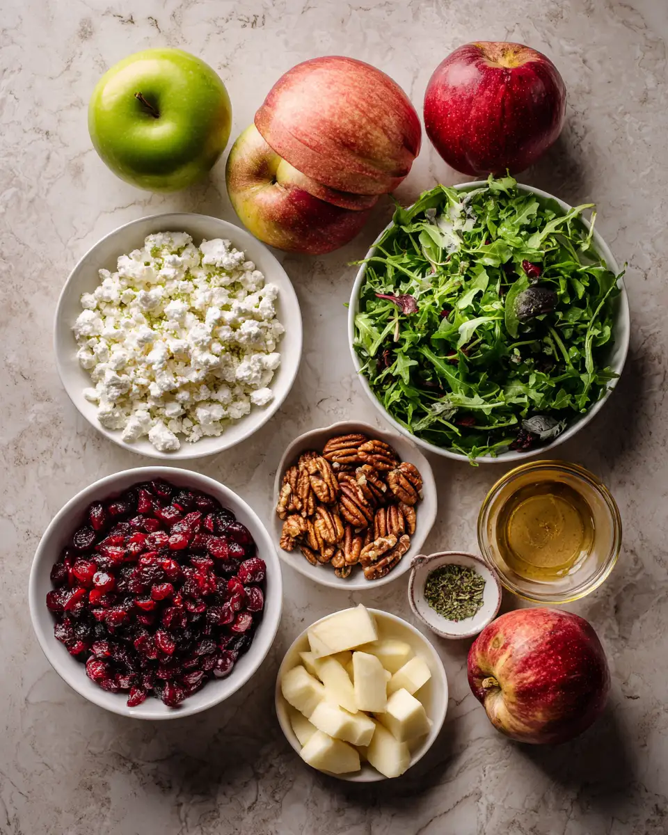 Ingredients for Fresh and Flavorful Cranberry Apple Salad Recipe to Brighten Your Day