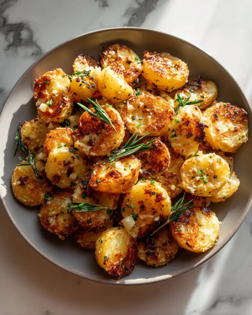 Final dish - Irresistibly Crispy Garlic Butter Potatoes You Need to Try