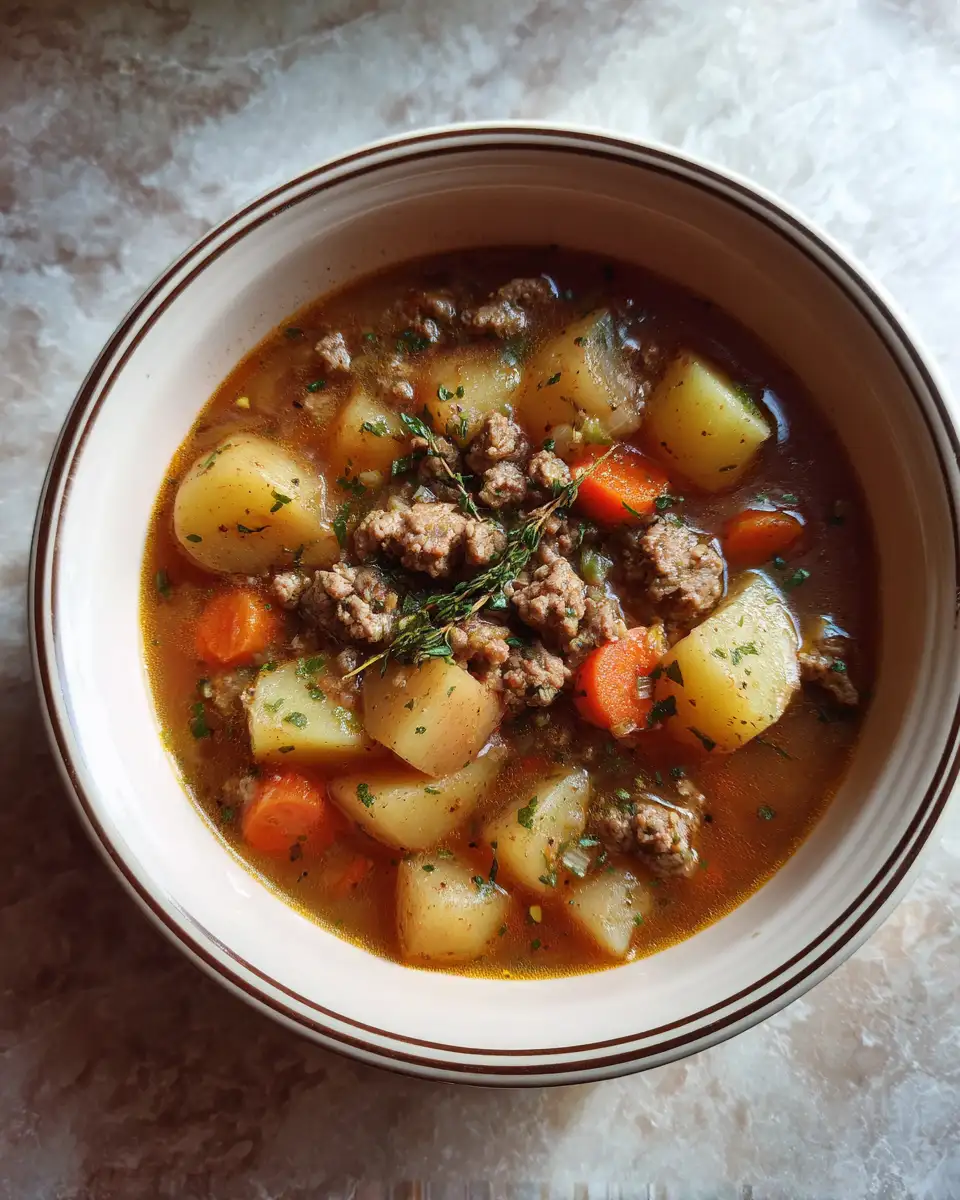 Hearty Crockpot Potato Hamburger Soup Recipe for Cozy Comfort - Featured Image