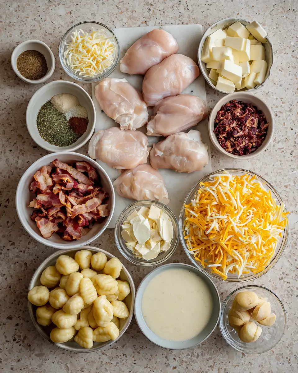 Ingredients for Irresistible Creamy Crack Chicken Gnocchi Recipe You Have to Try
