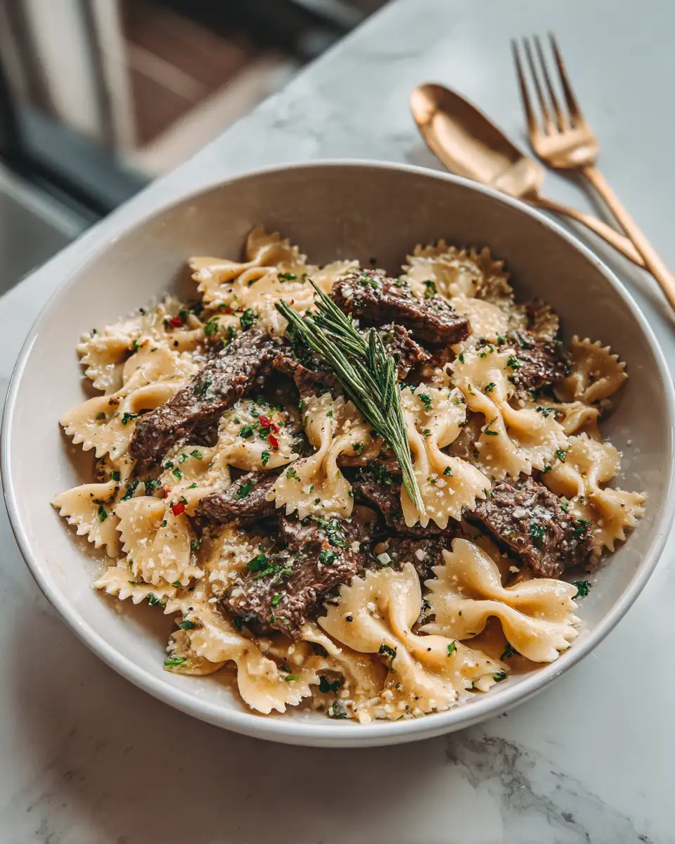 Garlic Butter Bowtie Pasta with Beef Perfection Recipe for Flavor Lovers - Featured Image