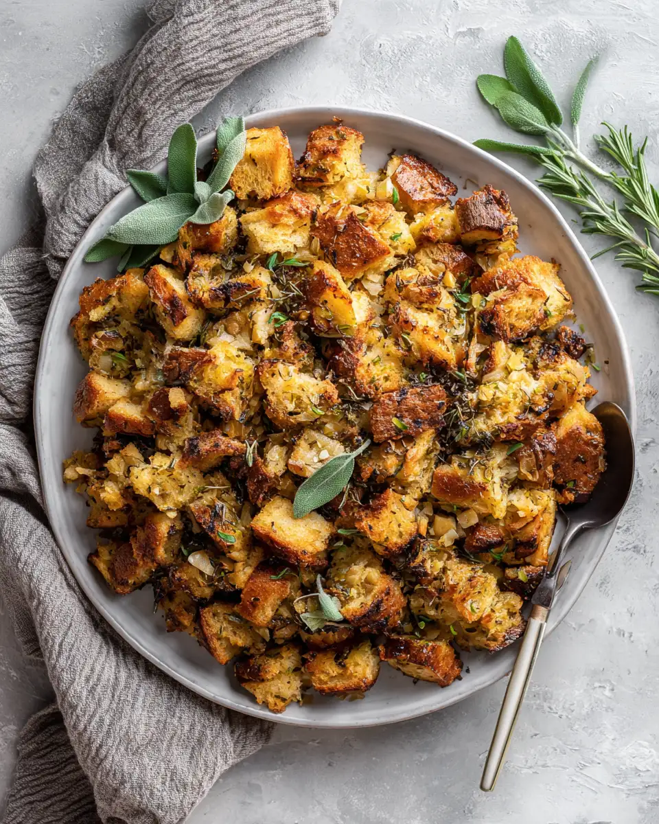 Final dish - Irresistible Garlic Herb Stuffing Recipe That Will Elevate Your Holiday Feast