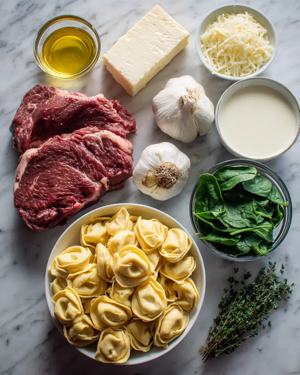 Ingredients for Savor the Flavor with Garlic Steak Tortellini Delight