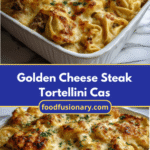 Irresistible Golden Cheese Steak Tortellini Casserole Recipe You Have to Try