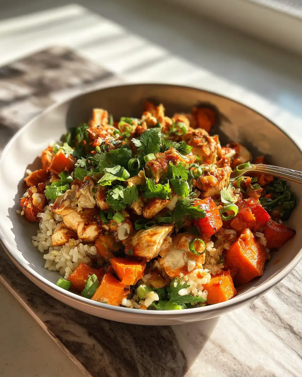 Final dish - Fuel Your Day with a Delicious Healthy Chicken and Sweet Potato Rice Bowl