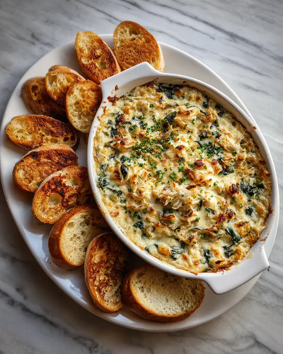 Final dish - Irresistible Hot Crab Spinach Dip Recipe That Will Steal the Show