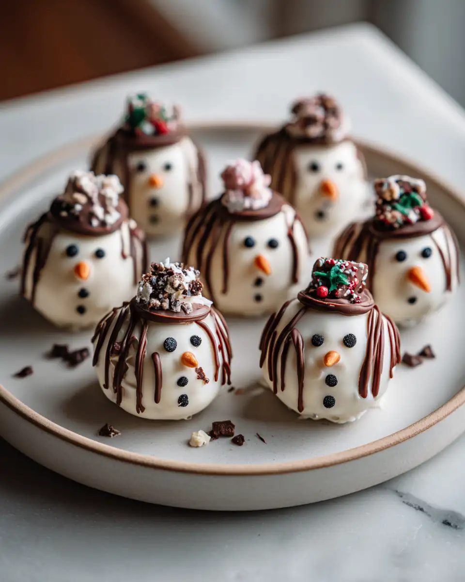 Final dish - Irresistible No-Bake Mini Snowman Truffles to Sweeten Your Winter Treats