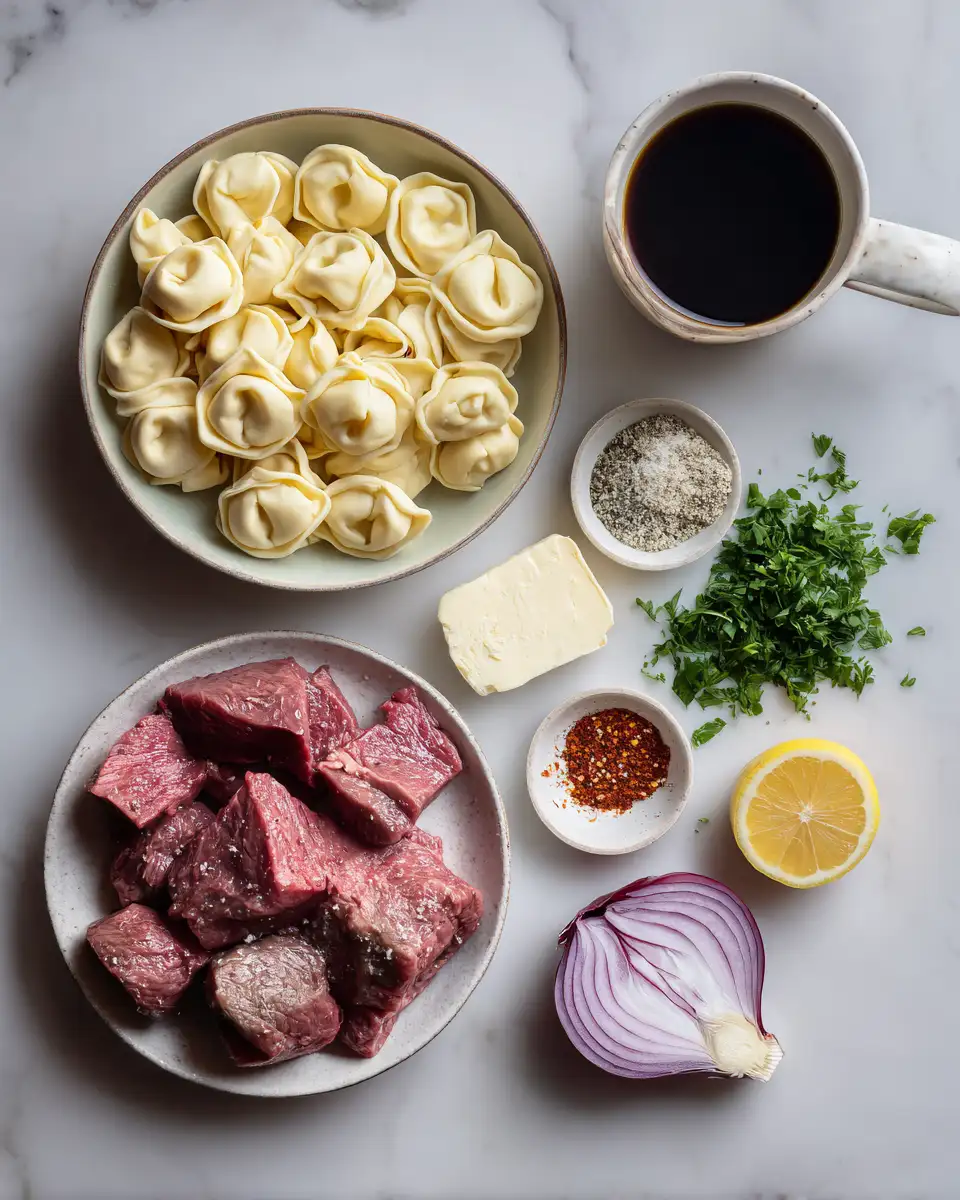 Ingredients for One-Pan Cowboy Butter Tortellini Steak Bites Recipe You’ll Crave