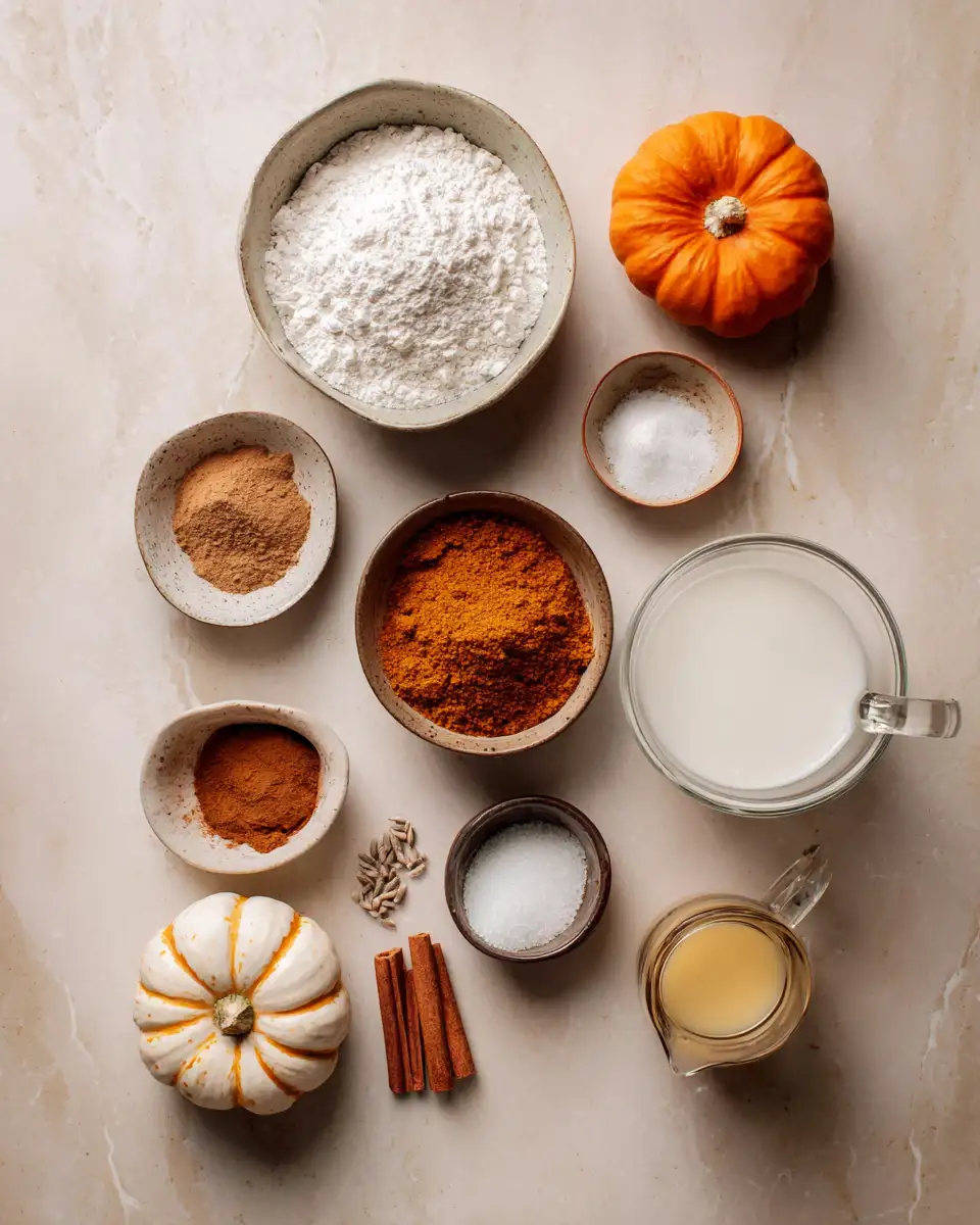 Ingredients for Irresistible Pumpkin Spice Mug Cake Recipe for Cozy Fall Moments
