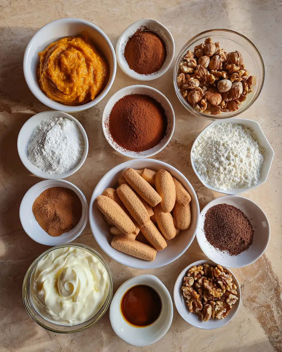 Ingredients for Indulge in the Creamy Delight of Pumpkin Tiramisu This Fall