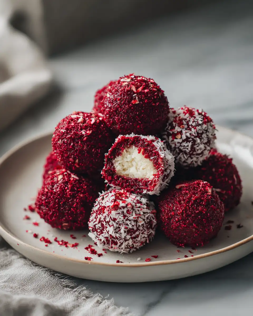 Final dish - Irresistible Red Velvet Snowballs That Melt in Your Mouth