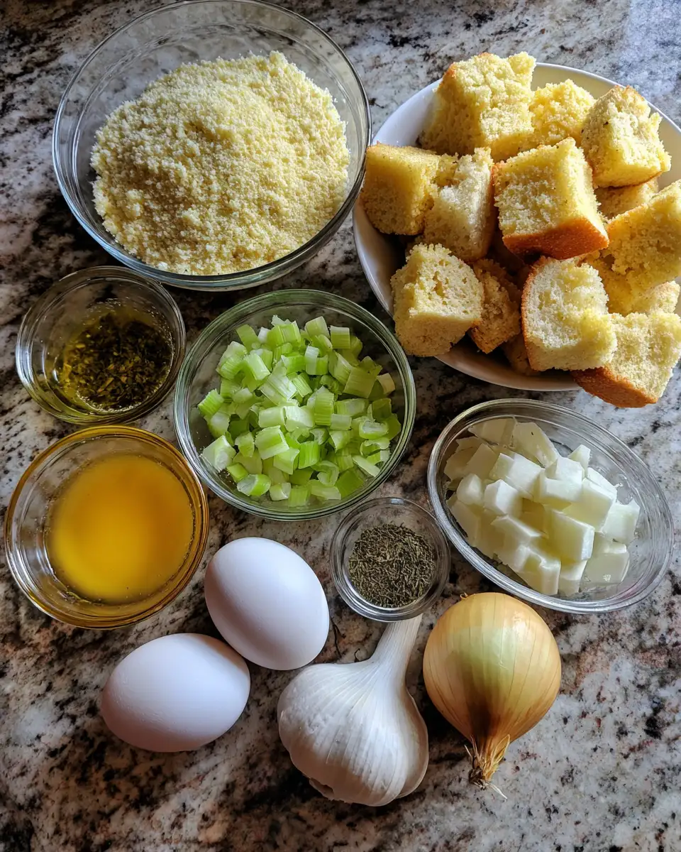 Ingredients for The Ultimate Southern Cornbread Dressing Recipe That Will Steal the Show