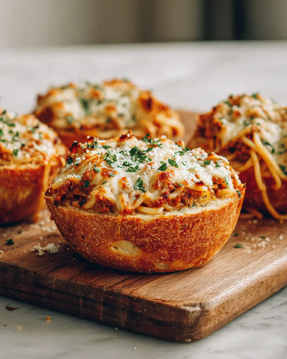 Twist Your Dinner with This Irresistible Spaghetti Garlic Bread Bowls Recipe - Featured Image