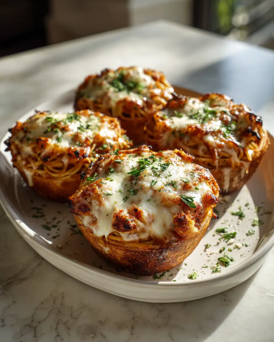 Final dish - Twist Your Dinner with This Irresistible Spaghetti Garlic Bread Bowls Recipe