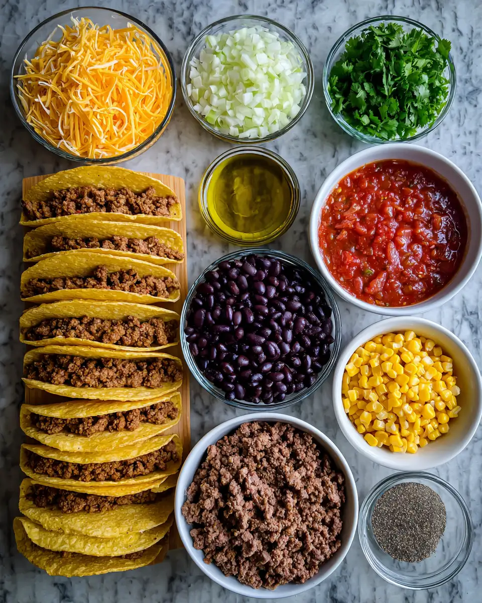 Ingredients for Irresistible Cheesy Oven-Baked Tacos You Need to Try Tonight