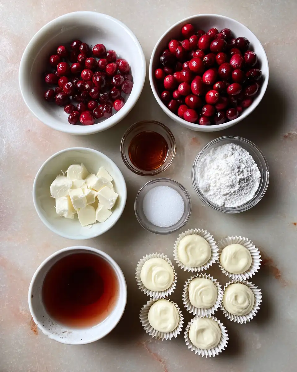 Ingredients for Fluffy Cranberry Mousse Cups Mini Christmas Desserts to Delight Your Holiday Table