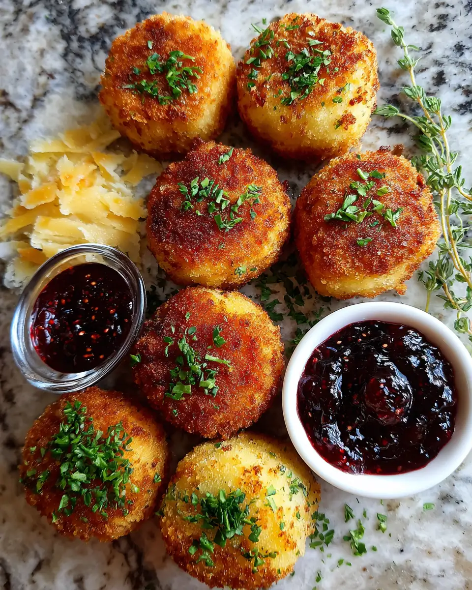 Ingredients for Crispy Croquettes with Berry Jam and Green Herbs A Flavorful Twist You Need to Try