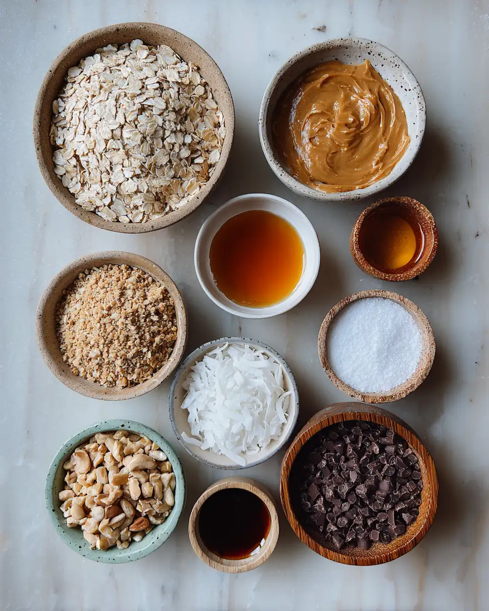 Ingredients for Easy Healthy No Bake Coconut Cookies Recipe You’ll Love