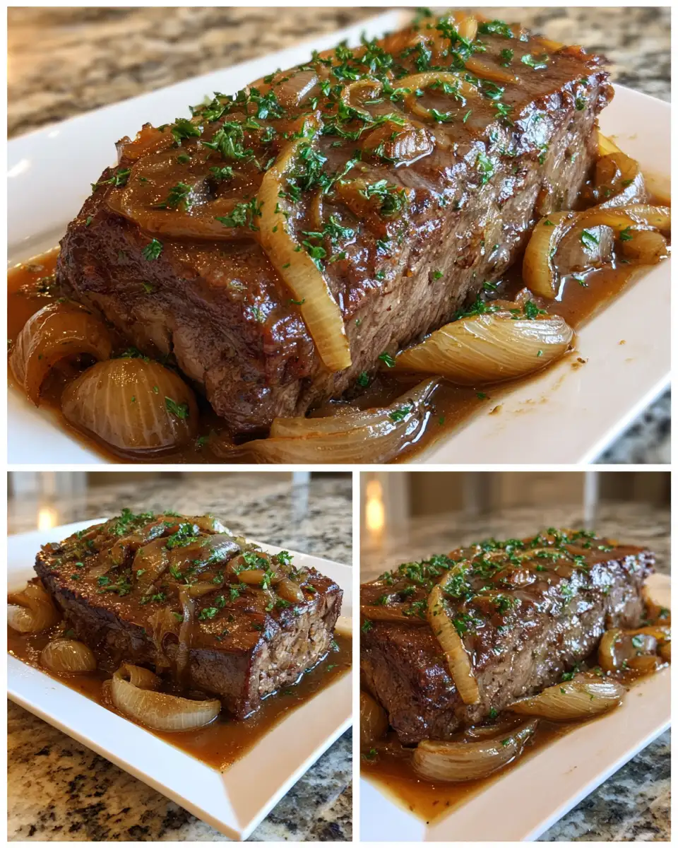 Final dish - Easy Slow Cooker French Onion Roast Recipe for a Flavorful Dinner