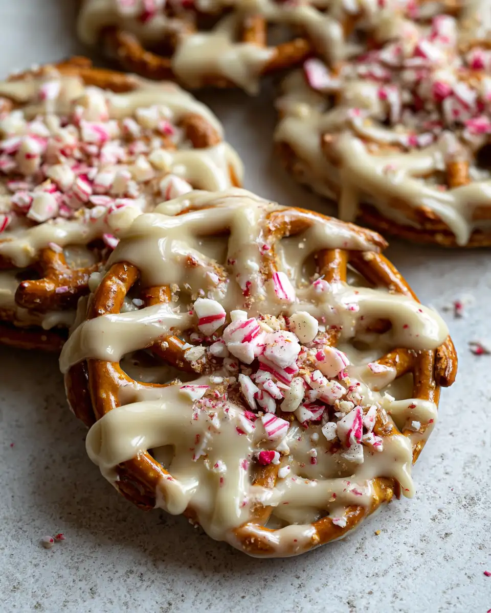 Final dish - Easy White Chocolate Peppermint Pretzel Crisps Recipe for Festive Snacking