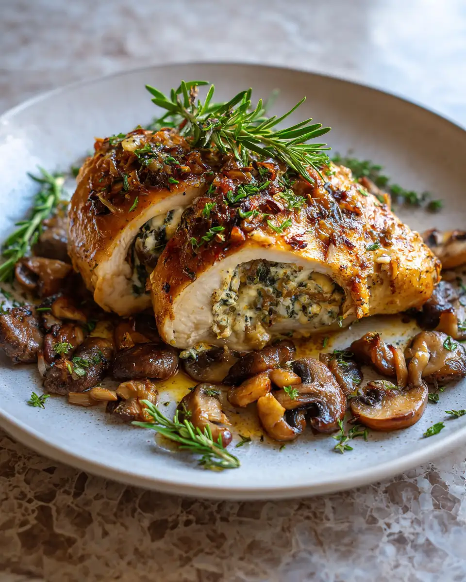 Final dish - Irresistible Gouda and Mushroom Stuffed Chicken Recipe You Need to Try