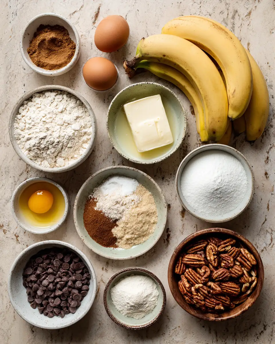 Ingredients for Irresistible Banana Cinnamon Pecan Cupcakes That Will Steal Your Heart