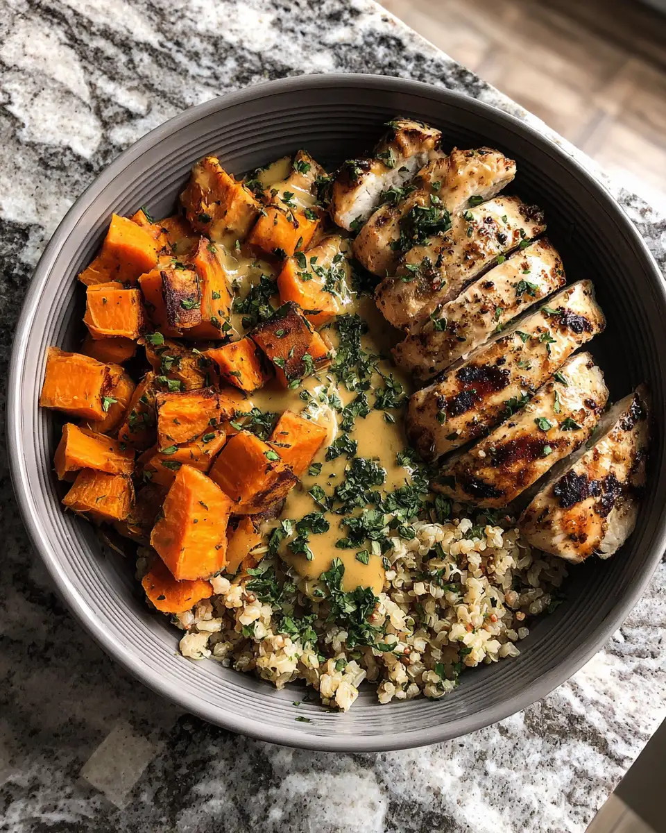 Final dish - Maple Dijon Chicken and Sweet Potato Bowls A Flavor-Packed Healthy Dinner Idea