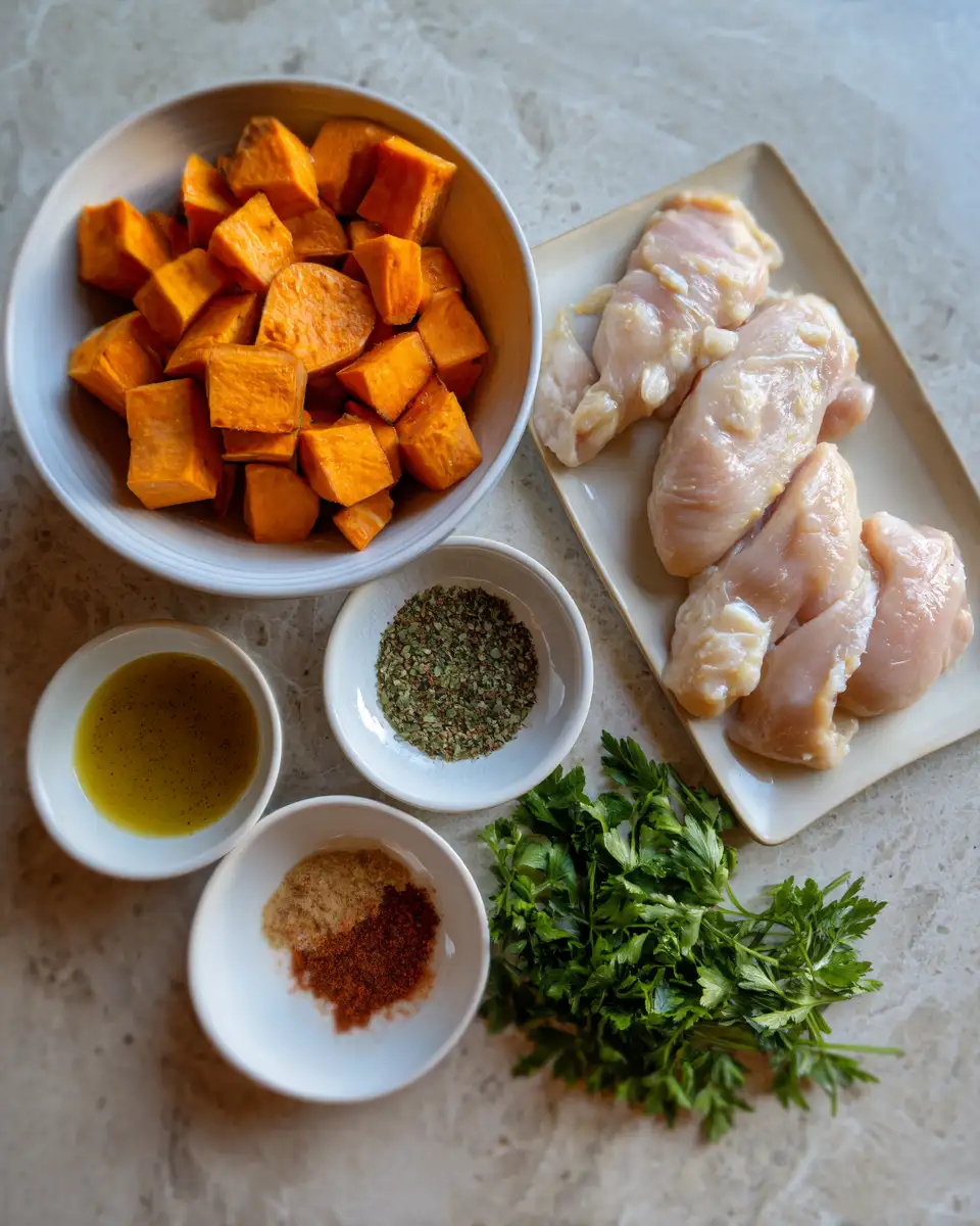 Ingredients for Maple Dijon Chicken Bowl with Roasted Sweet Potatoes That Will Delight Your Taste Buds