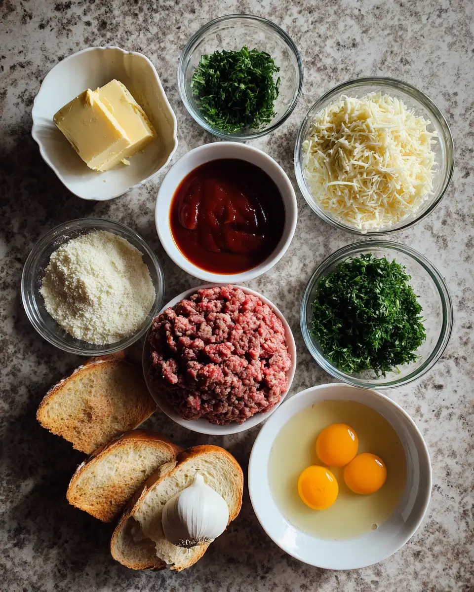 Ingredients for Mouthwatering Garlic Parmesan Meatloaf Recipe That Will Steal the Show