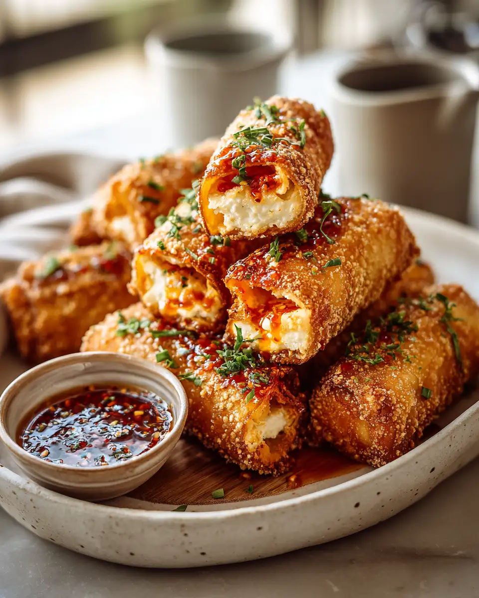 Oven Fried Feta Rolls with Chili Honey That Will Spice Up Your Snack Time - Featured Image