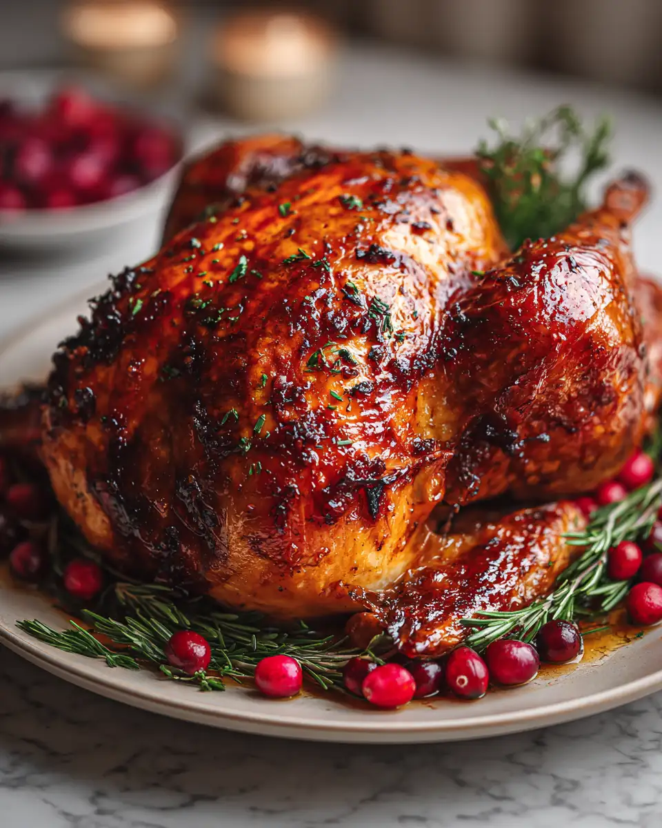 Final dish - Perfect Cranberry Orange Glazed Turkey Recipe for a Festive Feast