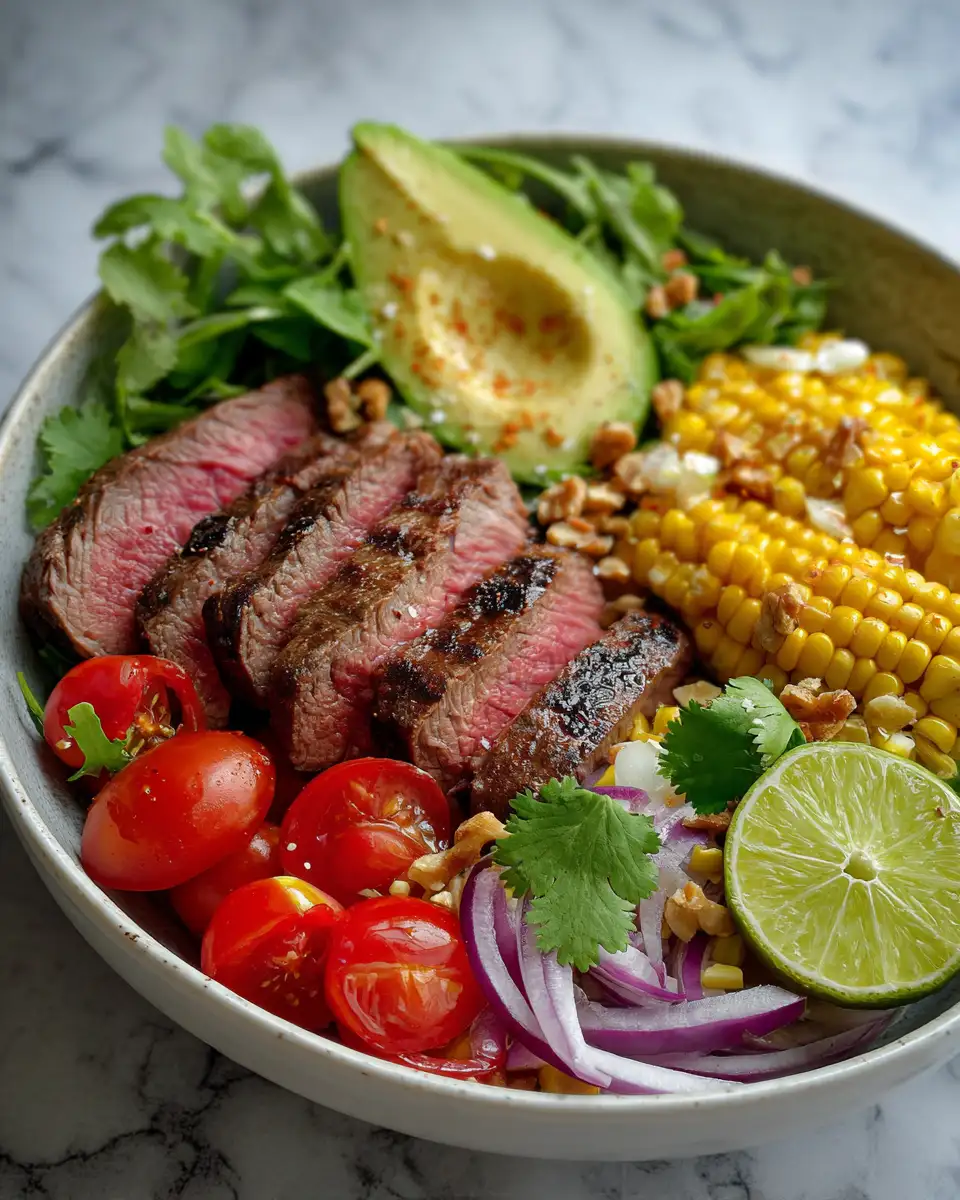 Ingredients for Savor the Flavor with a Steak Avocado Corn Bowl Bowl