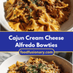 Cajun Cream Cheese Alfredo Bowties with Spiced Ground Beef Recipe to Spice Up Your Dinner