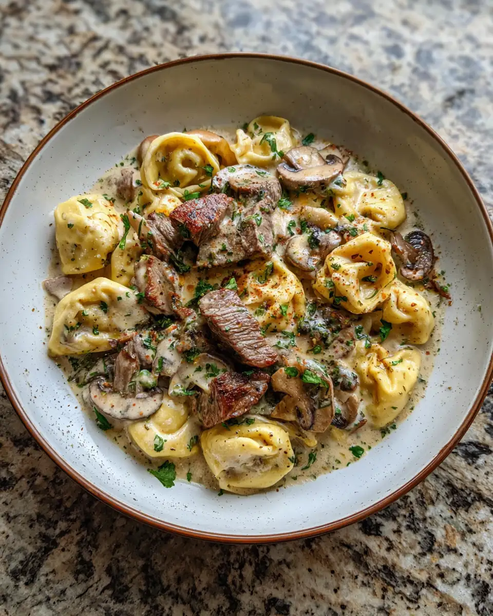 Cracked Garlic Steak Tortellini in Creamhouse Sauce Recipe to Savor - Featured Image