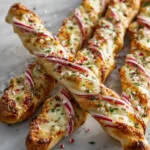 Festive Candy Cane Pizza Breadsticks That Will Sweeten Your Holiday Gatherings - Featured Image