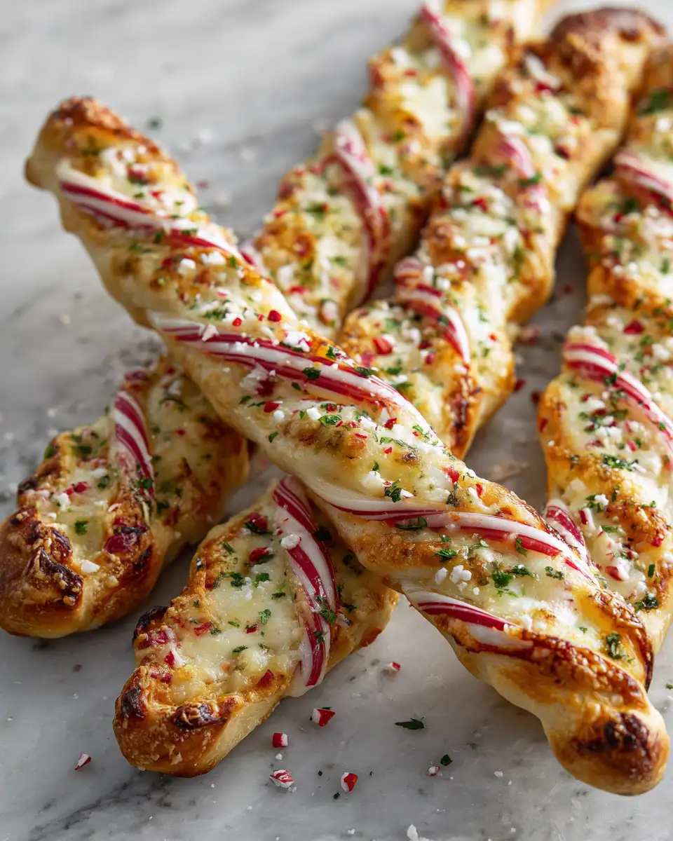 Festive Candy Cane Pizza Breadsticks That Will Sweeten Your Holiday Gatherings - Featured Image
